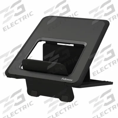 BREYTA Laptop Stand: Black, 8 in Max Ht, 5 in Min Ht, 9 1/4 in Overall Wd - Monitor & Laptop Risers