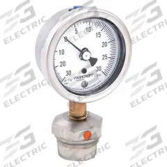 ASHCROFT Pressure Gauge with Diaphragm Seal: 0 psi to 30 psi, 1009/310-315, 2 1/2 in Dial, Glycerin (MPN 251009AW02L/310SSLXCGV/30). Key specifications — Brand: ASHCROFT; Gauge Case Liquid: None; Seal Fill Liquid: Glycerin; Gauge Case Material: 304 Stainless Steel; Seal Lower Housing Material: 316L Stainless Steel; Accuracy: ±1.50%.