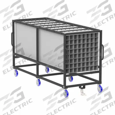 VALLEY CRAFT Parts Cart: 1,000 lb, Gray, 120 in L x 46 in W x 67 in H - Small Parts Compartmented Carts