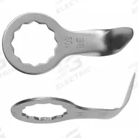 FEIN Oscillating Scraper Blade: 1 1/2 in Blade Wd, 2 3/8 in Blade Lg, Hooked, Steel, 2 Pieces, 2 PK (MPN 63903103017). Key specifications — attr1097478: Steel; attr1097483: Hooked; attr1097499: FEIN.