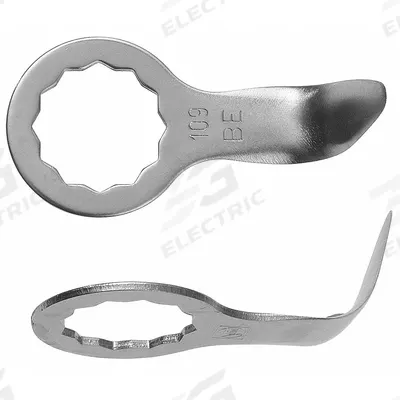 FEIN Oscillating Scraper Blade: 1 1/2 in Blade Wd, 2 3/8 in Blade Lg, Hooked - 12-Point Mounted Blades