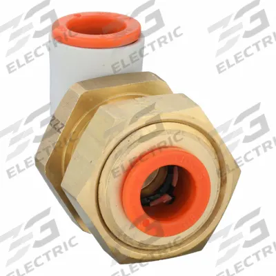 SMC Push-Fit Elbow Fitting: 3/8 in OD x 3/8 in OD Size, Push-to-Connect x Push-to-Connect - Polybutylene & Brass Tube Fittings