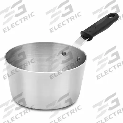 VOLLRATH Sauce Pan: 2.75 qt Capacity, Aluminum, Riveted, Black, Silicone Handle - Sauce Pans