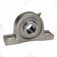 IPTCI BEARINGS Pillow Block Bearing: 2 in Bore, SS, Set Screws, 2 1/4 in Shaft Ht, 8 in Overall Lg (MPN SUCSP210-32 IP69K). Key specifications — Brand: IPTCI BEARINGS; Maximum Speed: 3,400 RPM Grease; Mounting Bolt Size: 5/8 in; Standards: AFBMA; System of Measurement: Inch.