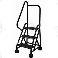 COTTERMAN Rolling Ladder: 2.3 ft Platform Ht, Partially Assembled, Steel, Wt-Actuated Auto-Lock (MPN ST-322 A2 C7 P5). Key specifications — Includes Handrails: Handrails Included; Material: Steel; Brand: COTTERMAN; Color: Black.