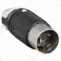 HUBBELL Locking Plug: Non-NEMA, Black/White, 250V DC/600V AC, 50 A, 3 Pole, 4 Blade (MPN HBL7765C). Key specifications — Brand: HUBBELL.