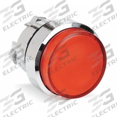SCHNEIDER Extended Push Button: Red, 22 mm Mounting Size, Metallic - Illuminated Extended-Length Push-Button Operators