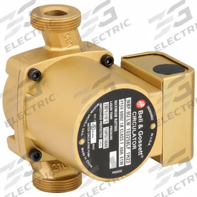 BELL & GOSSETT Circulating Pump: 115V AC, Bronze, 1, 12 gpm, 8 ft Max. Head, 6 1/8 in Face to Face - General-Purpose Inline Circulator Pumps