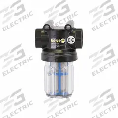 BANJO Inline Strainer: Polypropylene, 3/4 in, NPT, Mesh, 0.0117 in Screen Size, 4 1/4 in Ht, 3 in Lg (MPN LSTM075-50C). Key specifications — Screen Material: 316 Stainless Steel; Bowl Color: Clear; Material: Polypropylene; Brand: BANJO; Seal Material: EPDM; Color: Blue.