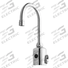 CHICAGO FAUCETS Bathroom Sensor Faucet: HyTronic Gooseneck, Cast Brass, Polished Chrome Finish (MPN WWG116.123.AB.1T). Key specifications — Brand: CHICAGO FAUCETS; Includes: Mounting Hardware; Series: HyTronic Gooseneck.