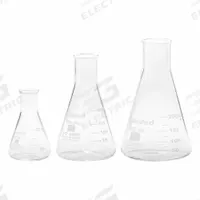 UNITED SCIENTIFIC SUPPLIES INC Glass Flasks: 50 mL_150 mL_200 mL, Colorless, Conical (MPN FGSET3). Key specifications — Shape: Conical; Tolerance: +/-5%; Body Color: Colorless; Brand: UNITED SCIENTIFIC SUPPLIES INC; Compatible with Stopper Size: 3; USP Specification: Type I.