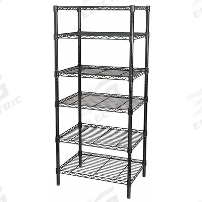 APPROVED VENDOR Wire Shelving Unit: Starter, 60 in x 18 in, 63 in Overall Ht, 6 Shelves - Stationary Wire Shelving for Wet & Dry Use