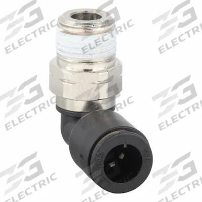 LEGRIS Push-Fit Elbow Fitting: 1/4 in OD x 1/8 in Pipe Size, Push-to-Connect x MNPT - Nylon & Nickel-Plated Brass Tube Fittings