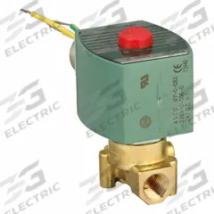 REDHAT Solenoid Valve: 2-Way, Normally Closed, 1/4 in Pipe Size, 24V DC, High Flow, Brass Body (MPN 8262H208). Key specifications — Pipe Size: 1/4 in; Voltage: 24V DC; Brand: REDHAT; Coil Enclosure: Without Junction Box.