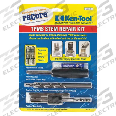 KEN-TOOL Stem Repair Kit: TPMS Stem Repair Kit, Steel, 8 3/4 in Overall Lg - Tire Valve Tools