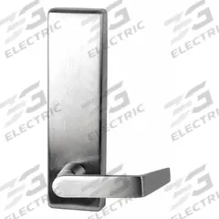 FALCON EXITS Mechanical Exit Device Trim: Chrome (MPN 510L-DT-D US26D). Key specifications — Color: Silver; Product Type: Mechanical Exit Device Trim; Brand: FALCON EXITS; Outside Trim Type: Lever; Exit Device Style: Dane; ADA Compliant: Yes.