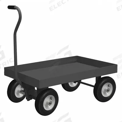 APPROVED VENDOR Wagon Truck: 2,000 lb Cap, 60 in L x 30 in W x 16 5/8 in H Deck, T-Shaped - Lipped Metal Deck Trucks