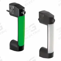 ELESA Handle with Monostable Switch: 2NC, 8 Pin M12, 113 mm Grip Lg, 212.5 mm Handle Lg, IP67/IP69K (MPN 260802-C1). Key specifications — IP Rating: IP67; IP69K; UL94 Rating: V0; Handle Color: Black; Electrical Connection: 8 Pin M12; Auxiliary Contact Configuration: 2NC; Handle Material: Glass-Fiber Reinforced Polyamide; LED Strip Colors: Violet.