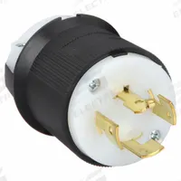 HUBBELL Locking Plug: Non-NEMA, Black/White, 250V AC, 20 A, 3 Pole, 4 Blade (MPN HBL7411GCB). Key specifications — Brand: HUBBELL.