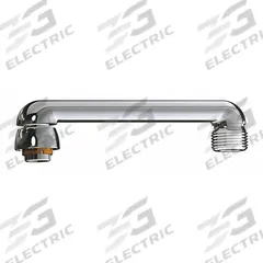 CHICAGO FAUCETS Spout: Spout, Straight, Swivel Spout, Brass, Polished Chrome, Laminar, UNEF (MPN S6E2JKABCP). Key specifications — Includes: Mounting Hardware; Product Type: Spout; Spout Style: Swivel; Body Material: Brass; Color/Finish: Polished Chrome; Brand: CHICAGO FAUCETS.