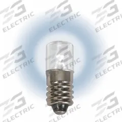 APPROVED VENDOR Compact LED Bulb: LED, Miniature Screw (E10), (T) Tubular, T3-1/4, 6.3V DC, White (MPN LM1006MS-W). Key specifications — Light Color: White; Bulb Shape: T3-1/4; Trade Number: 40,46,50,133,134,401,438,502,1482; Brand: APPROVED VENDOR; Voltage: 6.3V DC.