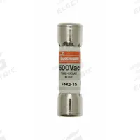 BUSSMANN Fuse: FNQ Series, Midget, Time-Delay, 15 A, 500 V AC, 13/32 in x 1 1/2 in, Non-Indicating (MPN FNQ-15). Key specifications — Series: FNQ; Brand: BUSSMANN.