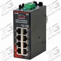 RED LION Ethernet Switch: Unmanaged, DIN Rail, 8 Ports, RJ45, 10/100 Base-TX, IP40 (MPN SLX-8ES-1). Key specifications — Port Type: RJ45; Manufacturer Part Number: SLX-8ES-1; Brand: RED LION; Features: Surge Protection on Power Inputs; IP Rating: IP40; Maximum Input Voltage: 30V DC; Mounting Location: DIN Rail; Network Interface: 10/100 Base-TX.