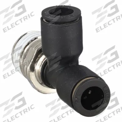 LEGRIS Push-Fit Tee Fitting: 5/16 in OD x 5/16 in OD x 1/4 in Pipe Size, Tube x Tube x MNPT - Nylon & Nickel-Plated Brass Tube Fittings