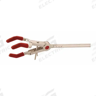 OHAUS Dual Adjust Clamp: Single Adjust Clamp, Zinc, 10 1/4 in Overall Lg, 3 Prongs - Lab Clamps