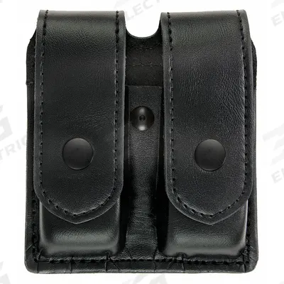 HEROS PRIDE Magazine Pouch: Black, Synthetic Leather, Plain, 5 1/2 in x 1 3/8 in - Duty Equipment Pouches