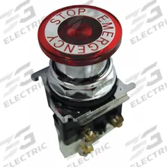 EATON Emergency Stop Push Button: Illuminated, Mushroom Head Profile, Metallic, 30 mm, 1NC (MPN 10250T589LED06-71X). Key specifications — Brand: EATON; Action: Maintained/Maintained; Series: 10250T; Push Button Material Type: Metallic.