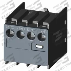 SIEMENS Auxiliary Contact Block: 1NO/1NC, Front Mount, Front-Mounted, 3RH29111LA11. Key specifications — Frame Size: S3; Brand: SIEMENS; Compatible with Series: SIRIUS 3RT2 Contactors.