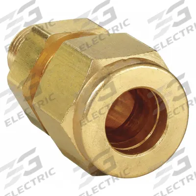 PARKER Compression Fitting Adapter: 1/2 in OD x 3/4 in pipe Size, Compression x MNPT - Double-Ferrule Brass Compression Fittings