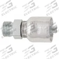 PARKER Hydraulic Crimp Fitting: Steel x Steel, Straight, -6 For Hose Dash Size, Male x Genderless (MPN 1J043-8-6). Key specifications — Fitting Gender: Male x Genderless; Fitting Connection Type: ORS x Crimp; For Hose Dash Size: -6; Thread Size: 0.511"-27; Brand: PARKER.