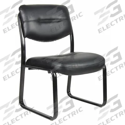 BOSS Frame Chair: Black, Black, 0 Casters/Glides, Lumbar Support, 23 in Overall Wd - Guest & Side Chairs
