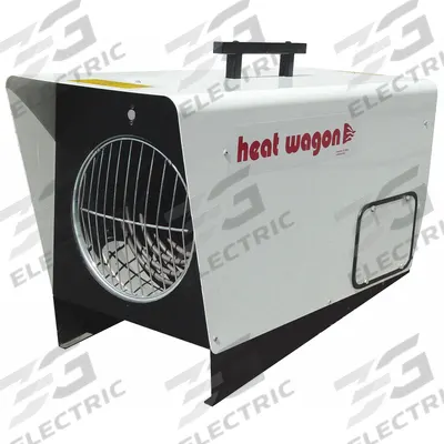 HEAT WAGON Portable Electric Salamander Heater: 12kW/18kW Watt Output, Hardwired - Portable Salamander Electric Jobsite & Garage Heaters