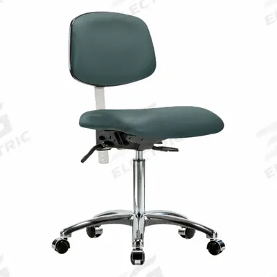 APPROVED VENDOR Cleanroom Task Chair: Vinyl, Armless, Ht Range 21 1/2 in to 29 in, 18 1/2 in Seat Wd - Vinyl Cleanroom Chairs