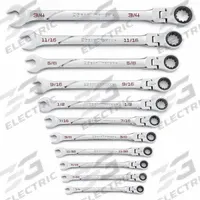 GEARWRENCH Combination Ratcheting Wrench Set: Alloy Steel, Full Polish Chrome, 11 Tools, Std (MPN 86247). Key specifications — attr309581: Full Polish Chrome; attr309580: Alloy Steel; attr309571: No; attr309583: No; attr309587: Yes; attr324931: GEARWRENCH.
