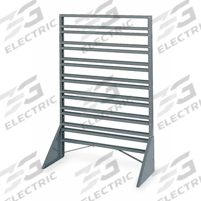AKRO-MILS Bin Rail Floor Rack: 14 in x 36 in x 54 in, 1 Usable Sides - Stationary Bin Rail Racks Without Bins