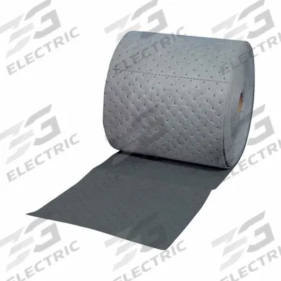 BRADY SPC ABSORBENTS Sorbent Roll: 1,800 in Lg, 15 in Wd, Gray, Polypropylene, 150 ft Roll Lg - Sorbent Rolls