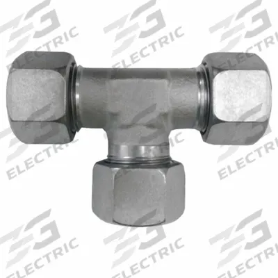 BRENNAN INDUSTRIES Compression Tee Fitting: 8 mm OD x 8 mm OD x 8 mm Pipe x 8 mm OD - Flareless Bite-Type Stainless Steel Compression Fittings