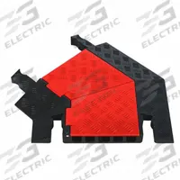 CHECKERS Cable Protector 45 Degrees Left Turn: 5 Channels, Hinged, 1 13/40 in Max Cable Dia (MPN GDT5X125-L-O/B). Key specifications — Brand: CHECKERS; Color: Black/Orange; Component: Left Turn 45 Degrees; Material: Polyurethane.