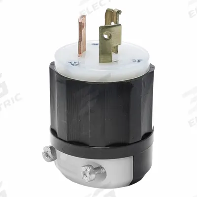 LEVITON Locking Plug: Non-NEMA, Black/White, 125/250V AC, 20 A, 3 Pole - General Purpose Plugs