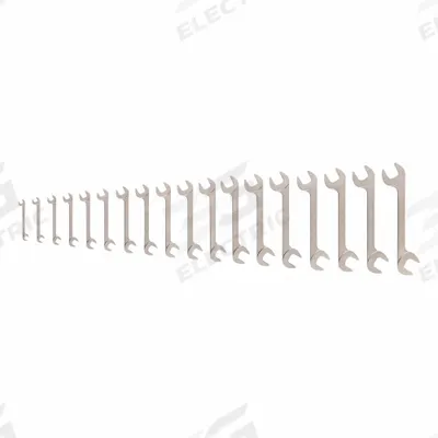 TEKTON Open End Wrench Set: Chromium Molybdenum Steel, Satin, 23 Tools - SAE, Double End, Open End Wrench Sets
