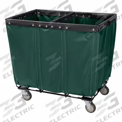 ROYAL BASKET TRUCKS Basket Truck: 14.9 cu ft, 42 lb, 36 in L x 26 in W x 33 1/2 in H, Green - Split Compartment Basket Trucks with Mildew-Resistant Vinyl Liner