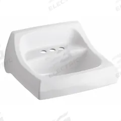 KOHLER Bathroom Sink: Kingston™, White, Vitreous China, 21 1/4 in Overall Lg, 18 1/8 in Overall Wd (MPN K-2005-0). Key specifications — Series: Kingston™; Includes: Wall Hanger; Color: White; Brand: KOHLER; Sink Type: Bathroom; Material: Vitreous China; Sink Material: Ceramic.