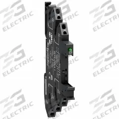 SCHNEIDER Slim Interface Relay Socket: 6 A Current Rating, Push-In Termination (MPN RSLZRA3). Key specifications — Electrical Connection: Spring Terminal; Mounting Style: DIN Rail; Brand: SCHNEIDER.