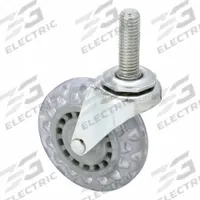SHEPHERD CASTER Stem Caster: 3 in Wheel Dia., 7/8 in Wheel Wd, 3 1/2 in Mounting Ht, Swivel, Swivel (MPN PRE30748ZN-VPR01(CG)). Key specifications — Brand: SHEPHERD CASTER; Thread Size: 3/8"-16; Wheel Bearing Type: Plain; Wheel/Tread Color: Clear; Roll Up: Swivel.