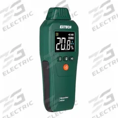 EXTECH Moisture Meter: Digital, LCD with Backlight, Pin, ±3% Moisture Content Accuracy (MPN MO50A). Key specifications — attr999354: Digital; attr1009272: Built-In Material Library; attr999347: Stone; attr999350: LCD with Backlight; attr999383: ±3%; attr999345: EXTECH.