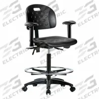 Ergonomic Chair: Polyurethane, Arms Included, Ht Range 24 1/4 in to 34 in, 18 in Seat Wd, Adj, Black (MPN BR-HPHBCH-RG-T0-A1-CF-RC-BLK). Key specifications — Foot Support: Yes; Back Tilt Backward: 13.5°; Back Tilt Forward: 10.5°; Base Material: Nylon; Brand: APPROVED VENDOR; Product Type: Ergonomic Chair; ESD-Safe: Not ESD Safe.
